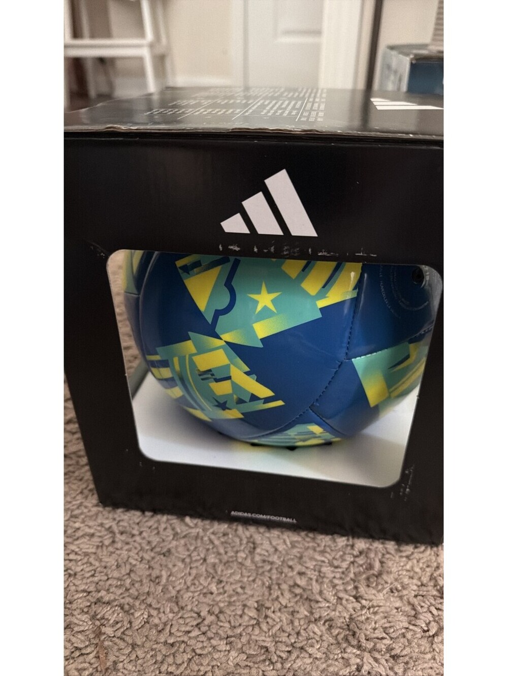 Adidas MLS 24 Club Soccer Ball Glow Blue Samba Blue Solar Yellow Size 5